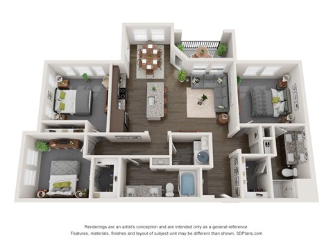 Nine 50 C1 luxury floor Plan 3 bed 2 bath